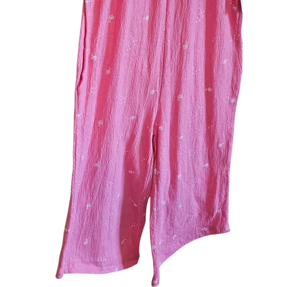 NEW! Jessica Simpson Girls 4 Pink Eyelet Ruffle Wide Leg Jumpsuit NWT Boho